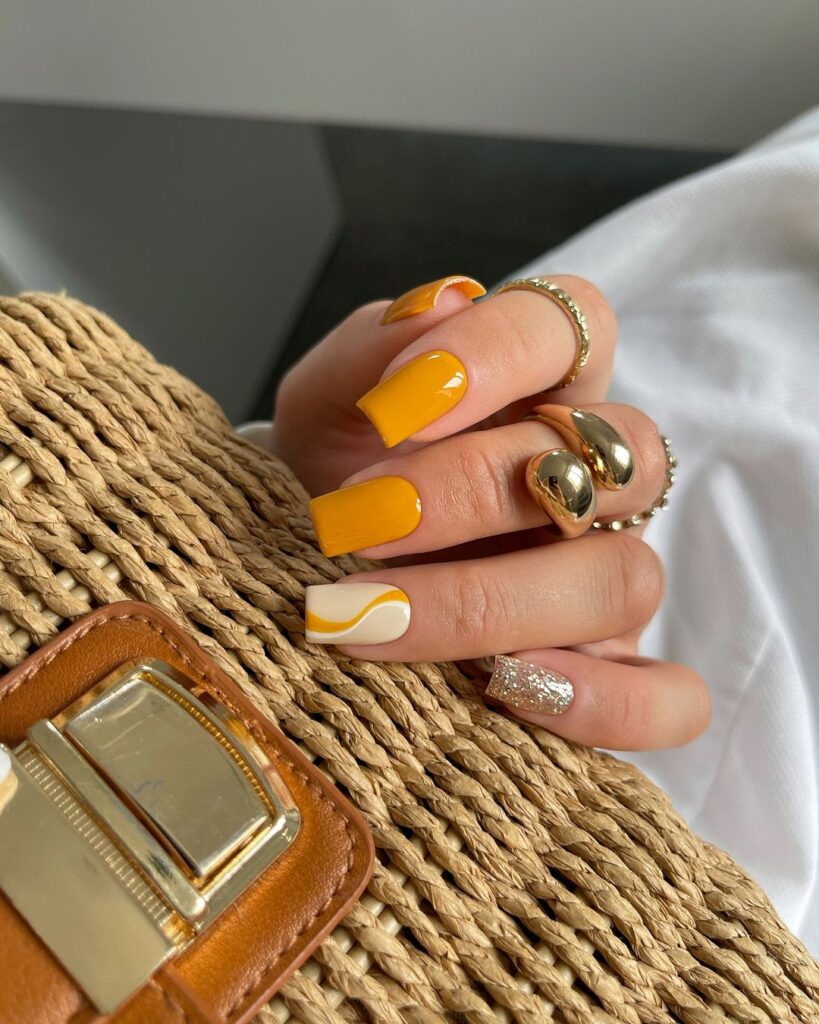 yellow august nails